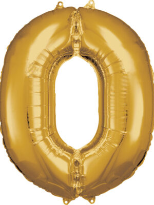 Amscan Balónik fóliový narodeninové číslo 0 zlatý 86cm