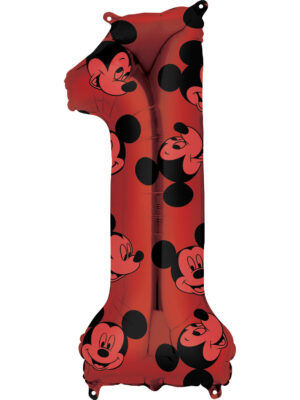 Amscan Balónik fóliový narodeninové číslo 1 - Mickey Mouse 66 cm