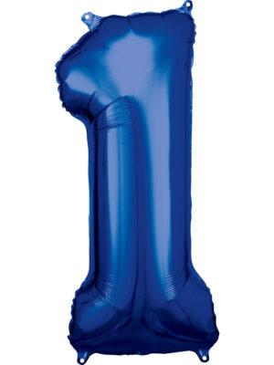 Amscan Balónik fóliový narodeninové číslo 1 modrý 86 cm