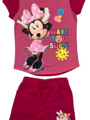 Setino Letný plážový set Minnie Mouse - tmavoružový Veľkosť - deti: 116