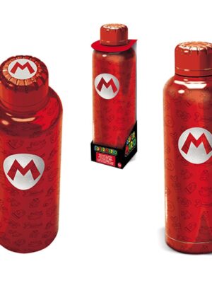 ABY style Kovová fľaša na nápoj - Super Mario červená