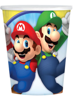 Amscan Papierové poháre - Super Mario 250 ml 8 ks